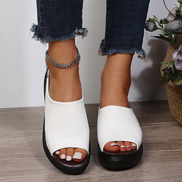 NELMY | Orthopädische Sandalen mit Lederkeilabsatz für Damen