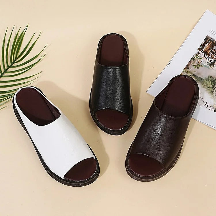 NELMY | Orthopädische Sandalen mit Lederkeilabsatz für Damen