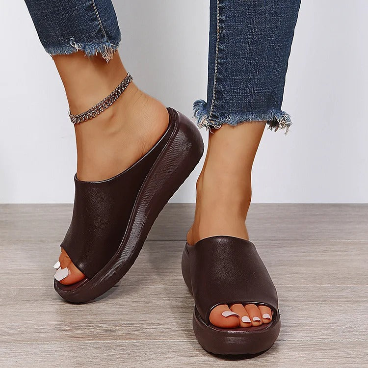 NELMY | Orthopädische Sandalen mit Lederkeilabsatz für Damen