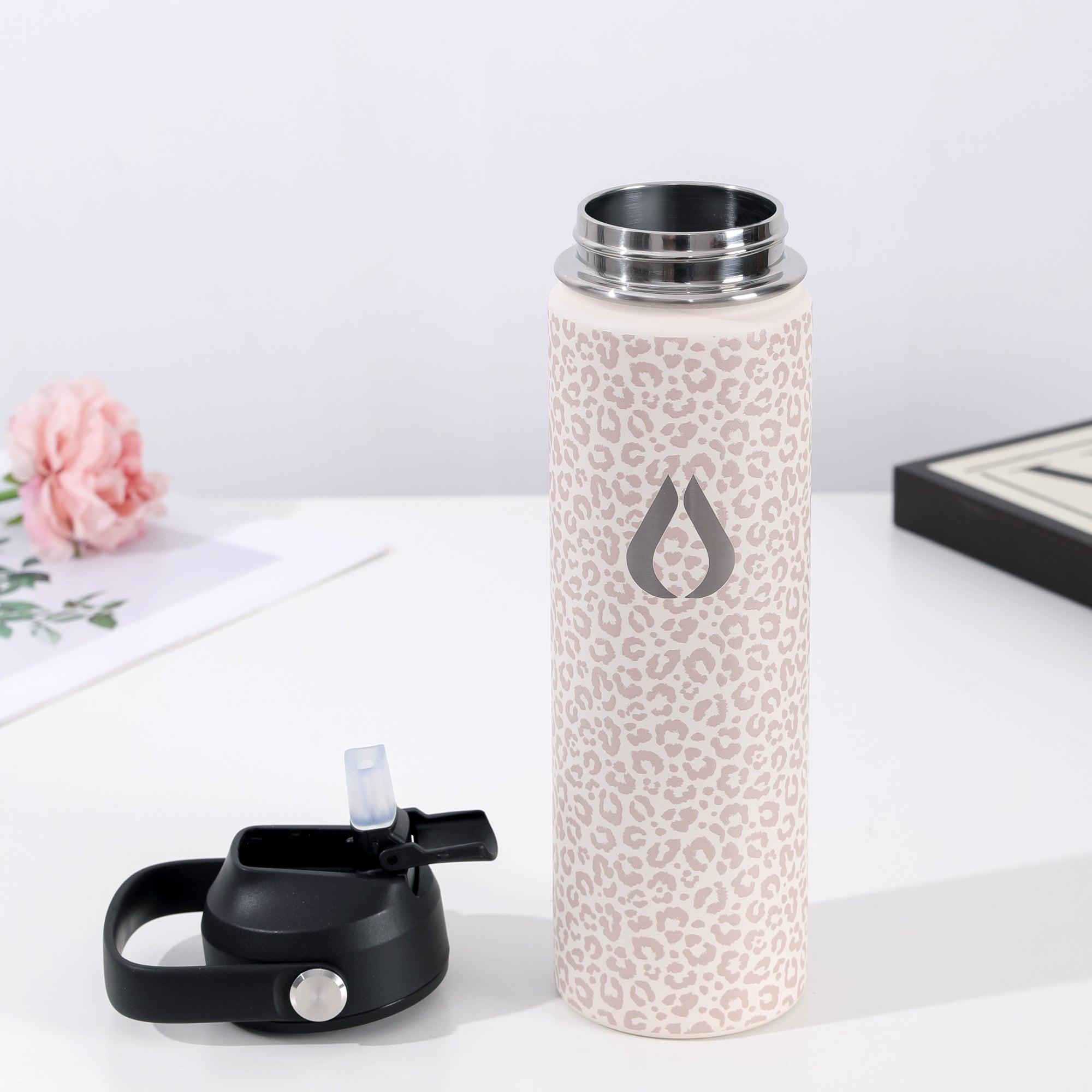 Wasserflasche - 650ML - Cream Leopard