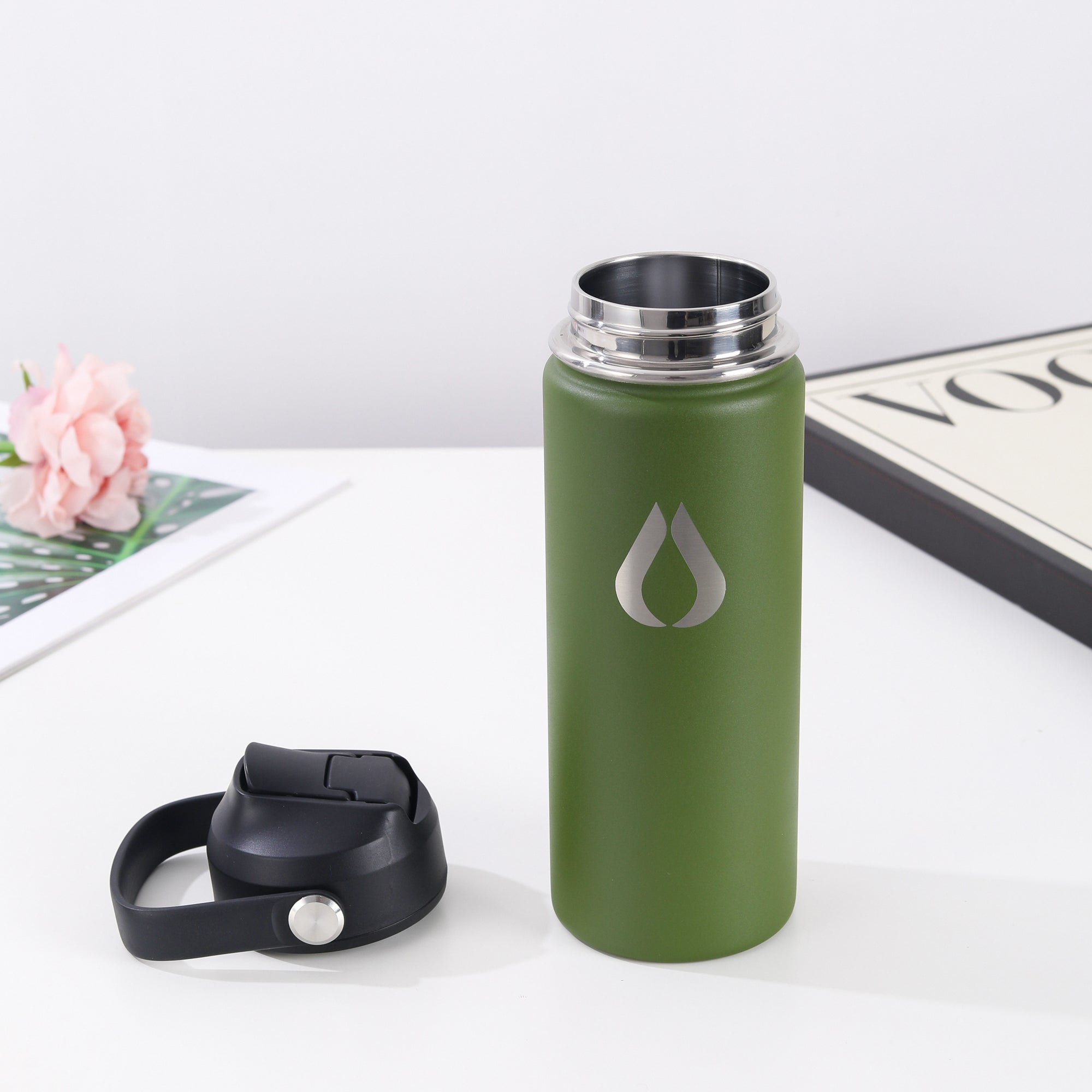 Wasserflasche - 500ML - Dunkle Olive