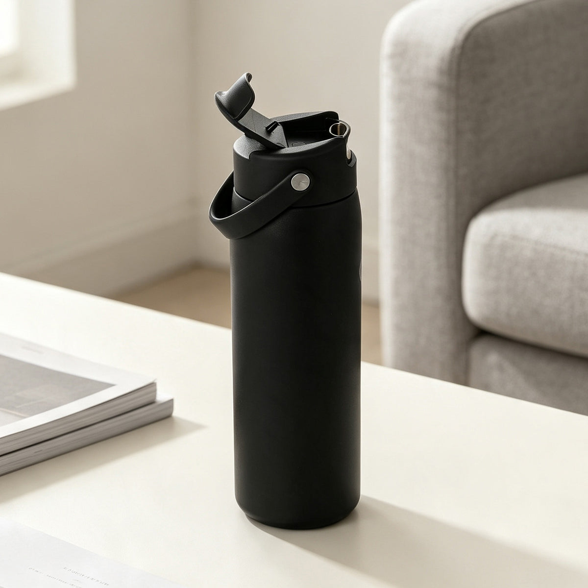 Wasserflasche - 2 in 1 - 710ML - Schwarz