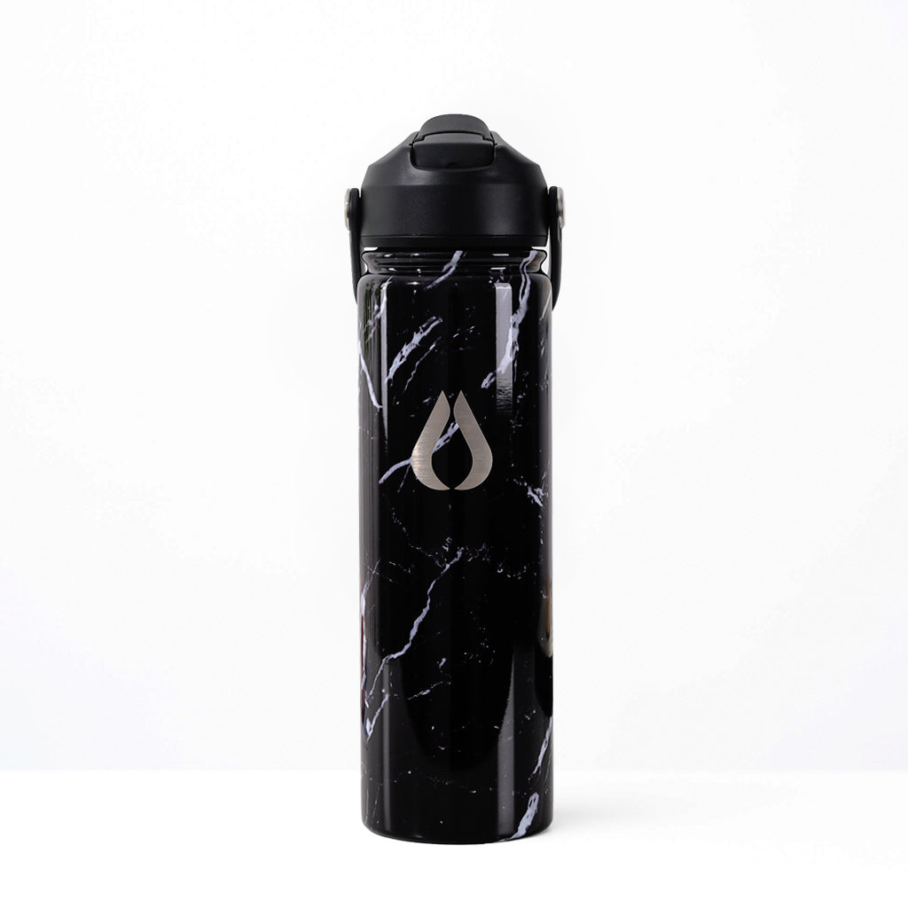 Wasserflasche - 650ML - Schwarzer Marmor