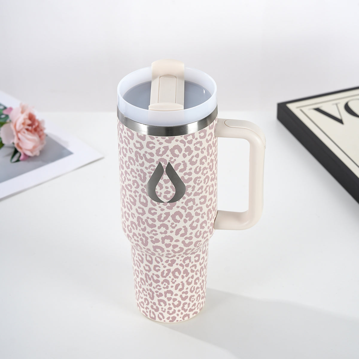 Tumbler - 1200ML - Creme Leopard
