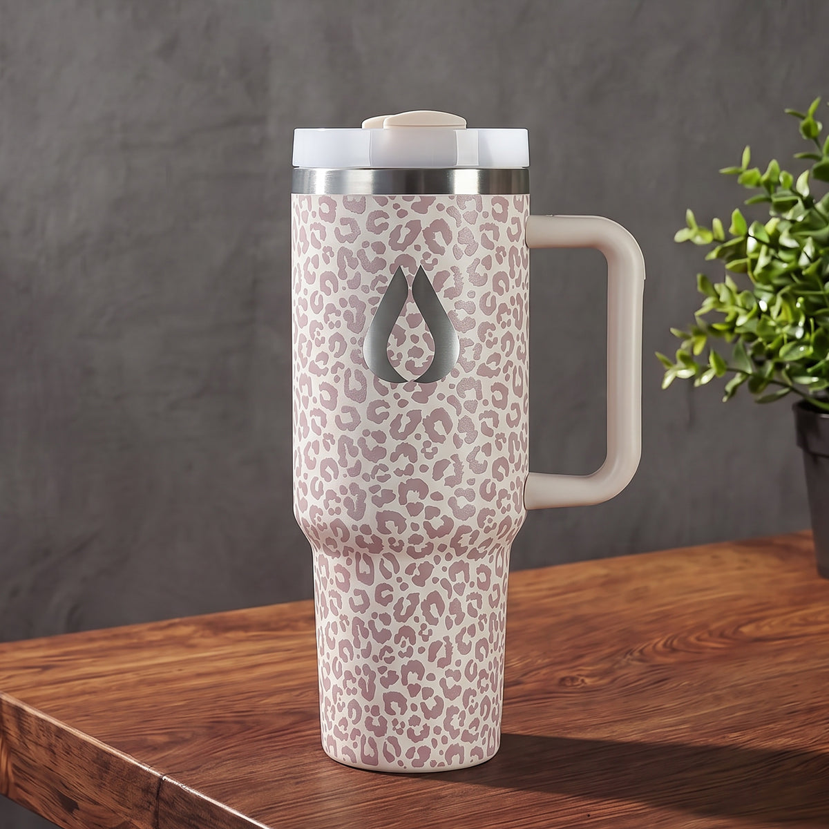 Tumbler - 1200ML - Creme Leopard
