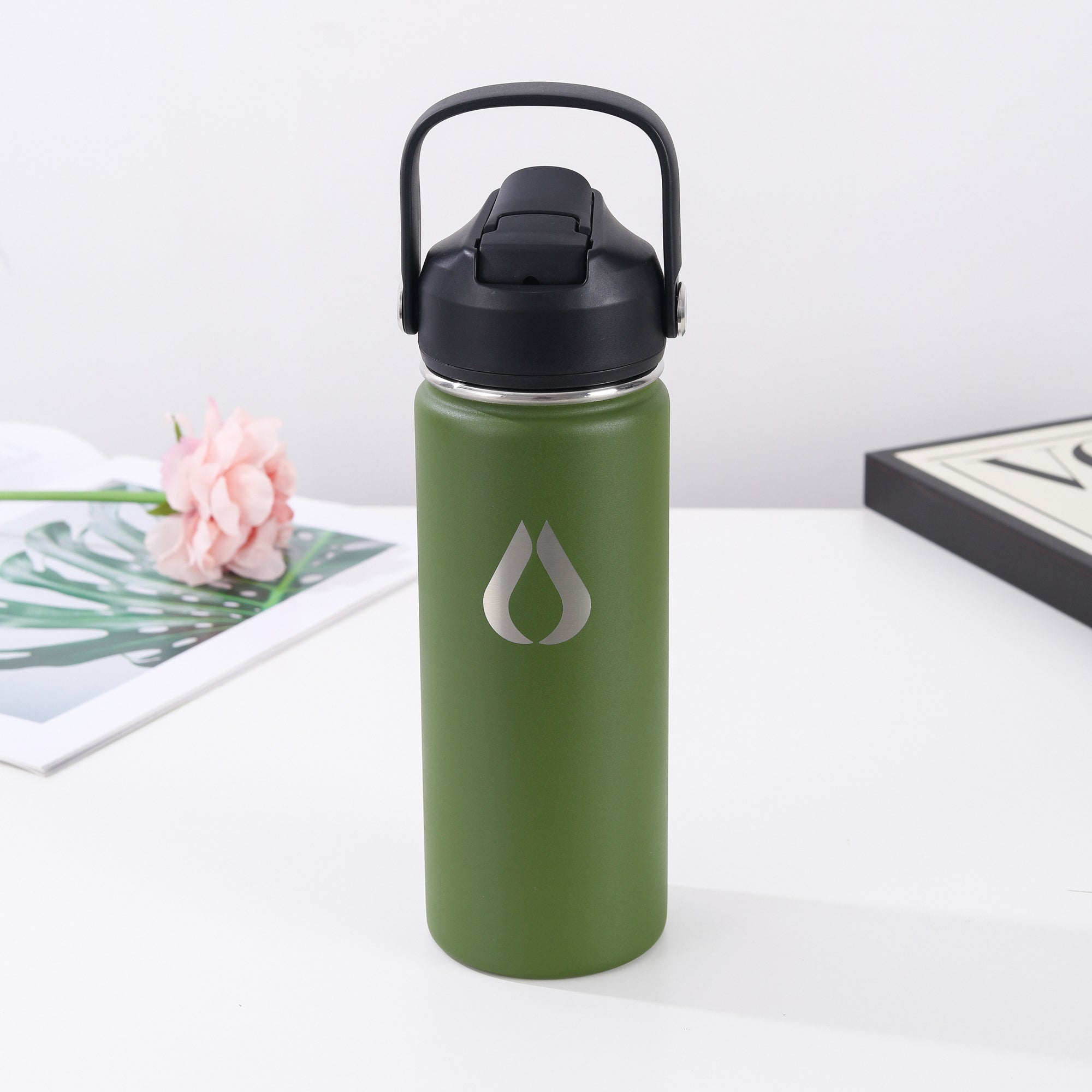 Wasserflasche - 500ML - Dunkle Olive