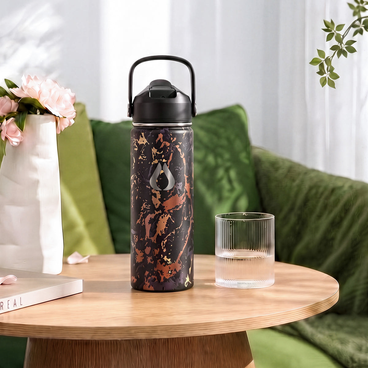 Wasserflasche - 650ML - Cream Leopard